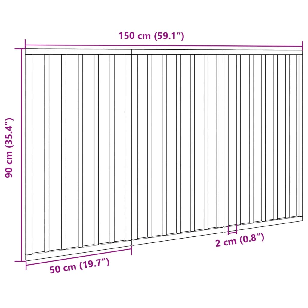 KFX-7137981 Foldable 3-Panel Dog Gate in Poplar Wood, 150 cm Length, Brown/Black/White Options