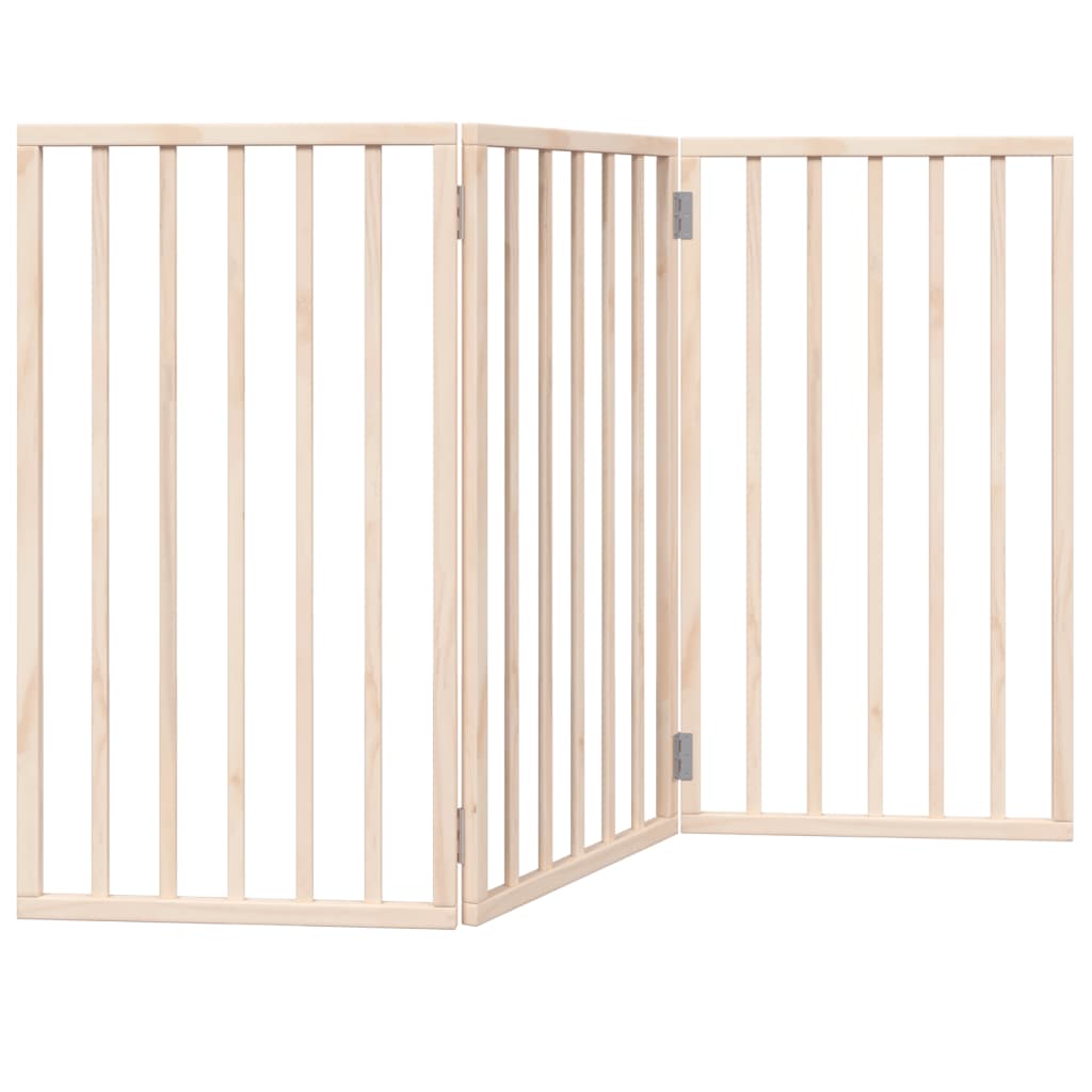 KFX-7137981 Foldable 3-Panel Dog Gate in Poplar Wood, 150 cm Length, Brown/Black/White Options