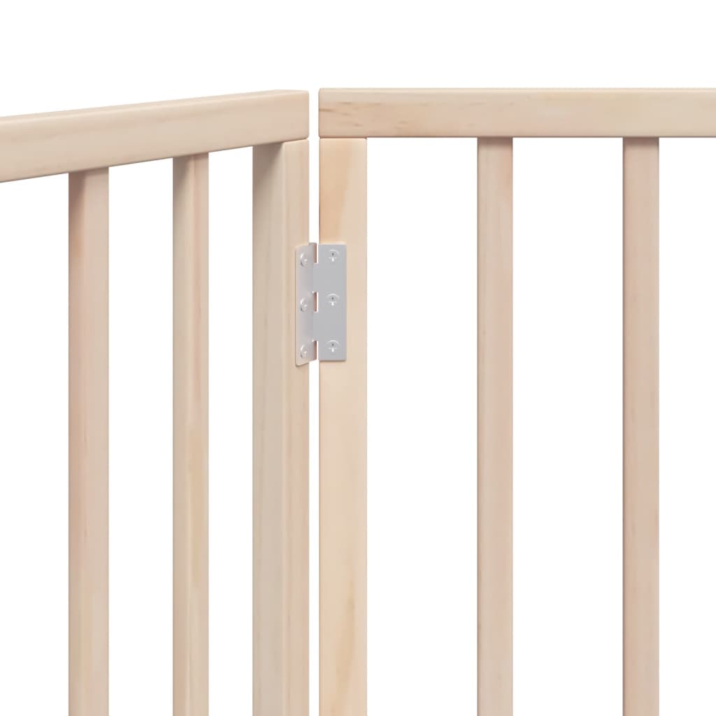 KFX-7137981 Foldable 3-Panel Dog Gate in Poplar Wood, 150 cm Length, Brown/Black/White Options