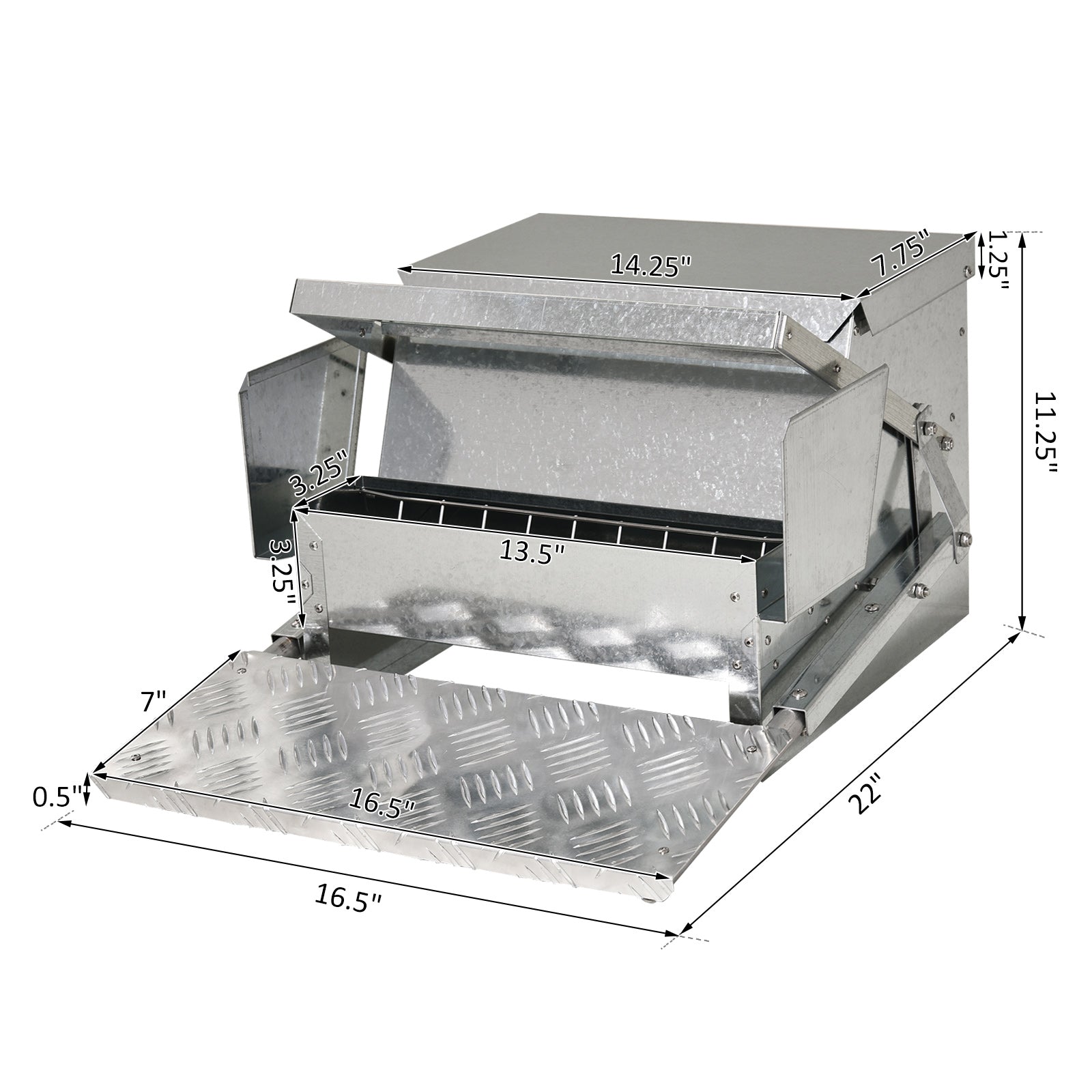 KFX-7142333 Automatic Outdoor Chicken Feeder with 30 lbs Capacity and Weatherproof Design