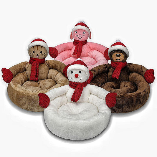 KFX-7142717 Three-Dimensional Cartoon Kennel for Dogs - Available in Snowman, Rabbit, Cat, and Bear Designs in Various Sizes