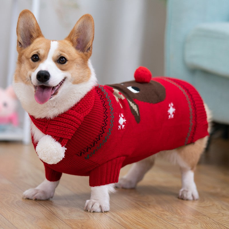 KFX-7143101 Padded Winter Coat with Scarf for Pets – Available in Red and Black, Sizes S to 2XL