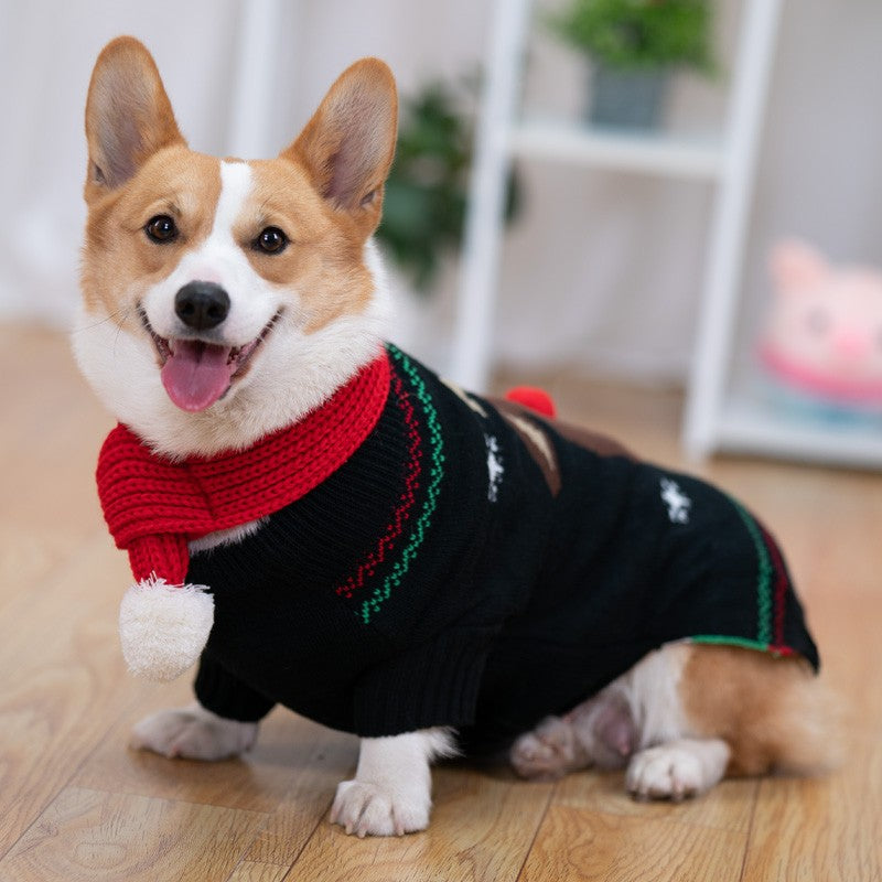 KFX-7143101 Padded Winter Coat with Scarf for Pets – Available in Red and Black, Sizes S to 2XL