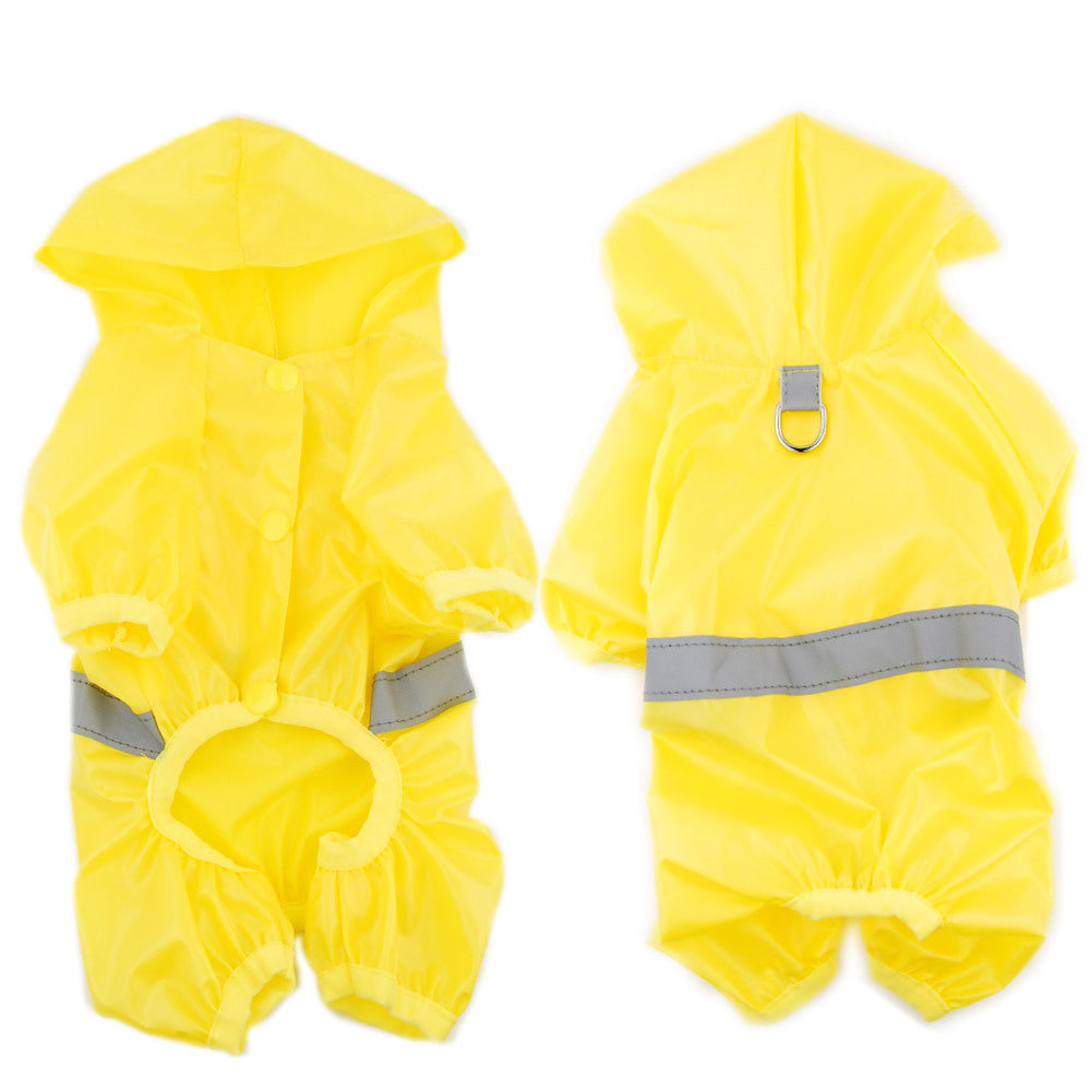 KFX-7145021 Reflective Waterproof Boxer Jumpsuit for Pets - Double-Breathable Raincoat Available in Various Sizes
