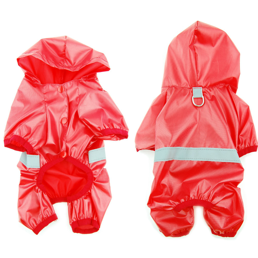 KFX-7145021 Reflective Waterproof Boxer Jumpsuit for Pets - Double-Breathable Raincoat Available in Various Sizes