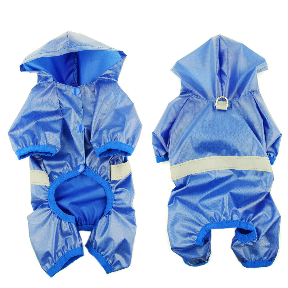 KFX-7145021 Reflective Waterproof Boxer Jumpsuit for Pets - Double-Breathable Raincoat Available in Various Sizes