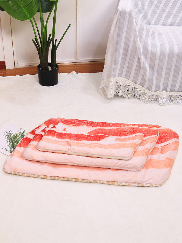 KFX-7145277 Soft and Warm Cotton Cat and Dog Sleeping Mat with Novel Food Shapes