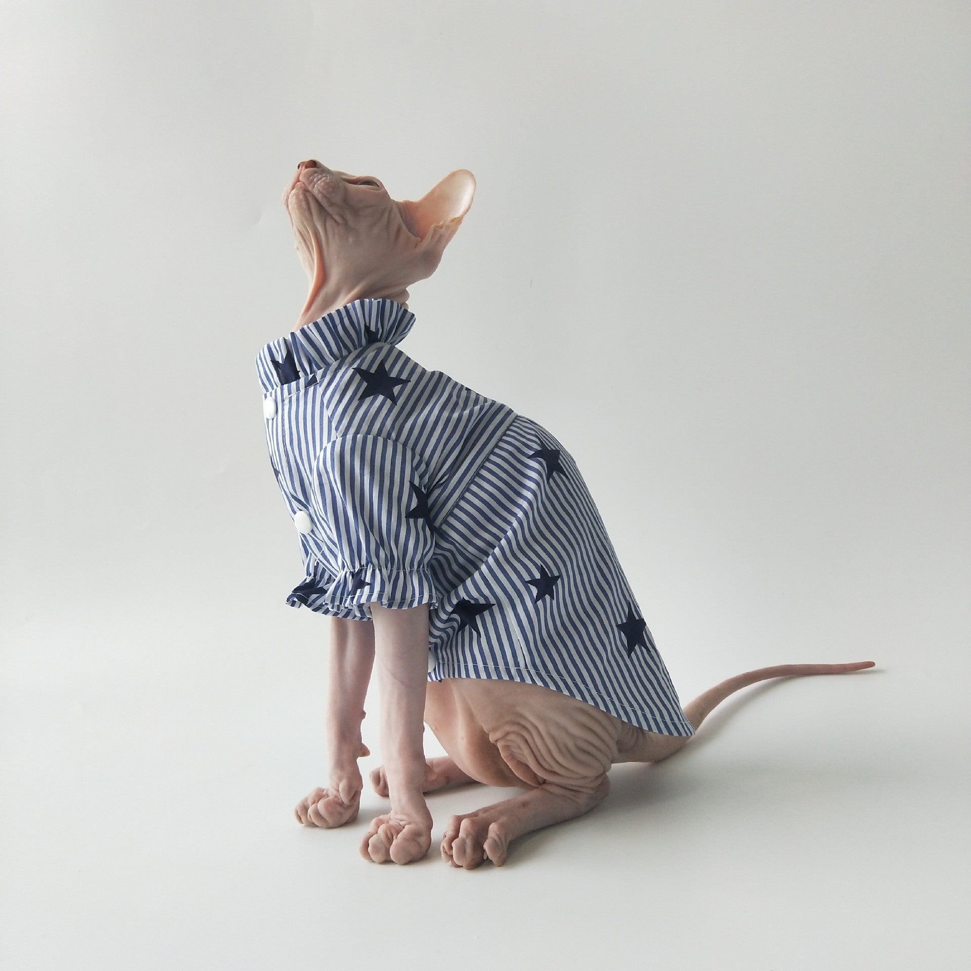 KFX-7146045 Lightweight Cotton Shirt for Hairless Cats - Breathable Casual Apparel