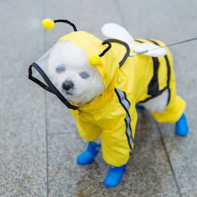 KFX-7148605 Autumn Raincoat for Small Dog Puppies in Yellow Bear, Green Dinosaur, and Red Bear Designs