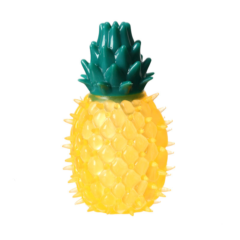 KFX-7149245 Pet Fruit Chew Toy - Pineapple, Lemon, and Watermelon Sounds, TPR Material, 12cm - Engaging Squeaky Fun