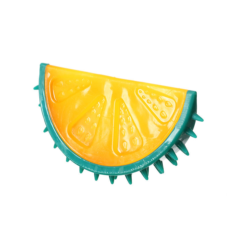 KFX-7149245 Pet Fruit Chew Toy - Pineapple, Lemon, and Watermelon Sounds, TPR Material, 12cm - Engaging Squeaky Fun