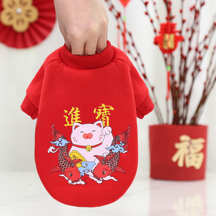 KFX-7149501 Peking Opera Inspired Hooded Pet Sweaters in Various Colors and Sizes