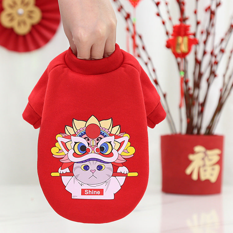 KFX-7149501 Peking Opera Inspired Hooded Pet Sweaters in Various Colors and Sizes