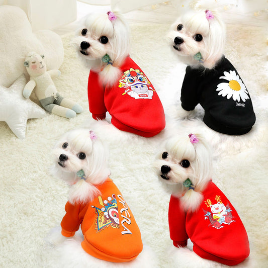 KFX-7149501 Peking Opera Inspired Hooded Pet Sweaters in Various Colors and Sizes