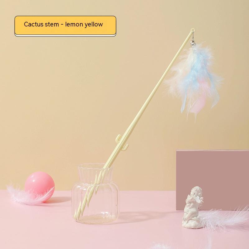 KFX-7155005 Colorful Cat Teasing Stick with Feather and Bell