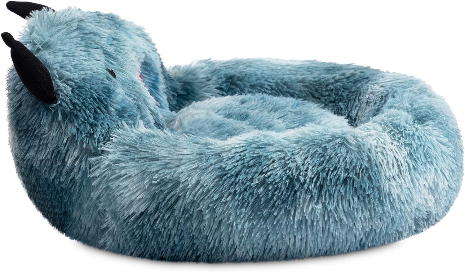 KFX-7157437 Self-Warming Round Faux Fur Pet Bed for Cats and Dogs - Cozy Monster Design, Durable Cushion, Multiple Sizes Available