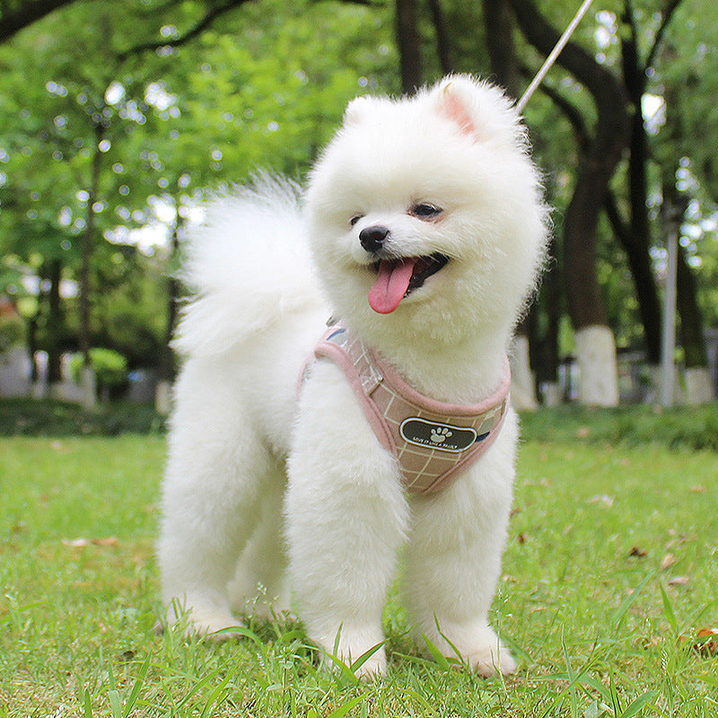 KFX-7159229 Reflective Dog Leash with Traction Belt - Light Pink, Gray, Khaki, XS to XL Sizes