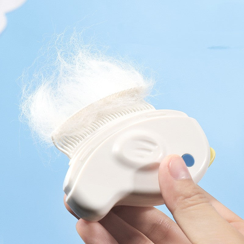KFX-7161533 Dual Use Pet Comb for Cats - Sapphire Blue and Milky White, 8cm, Durable PC/ABS/POM Construction