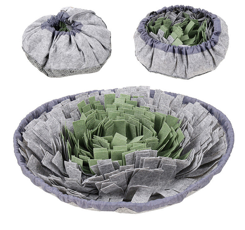 KFX-7161789 Sniff Bowl and Cushion for Pets - Interactive Felt Cloth Puzzle Toy in Multiple Colors