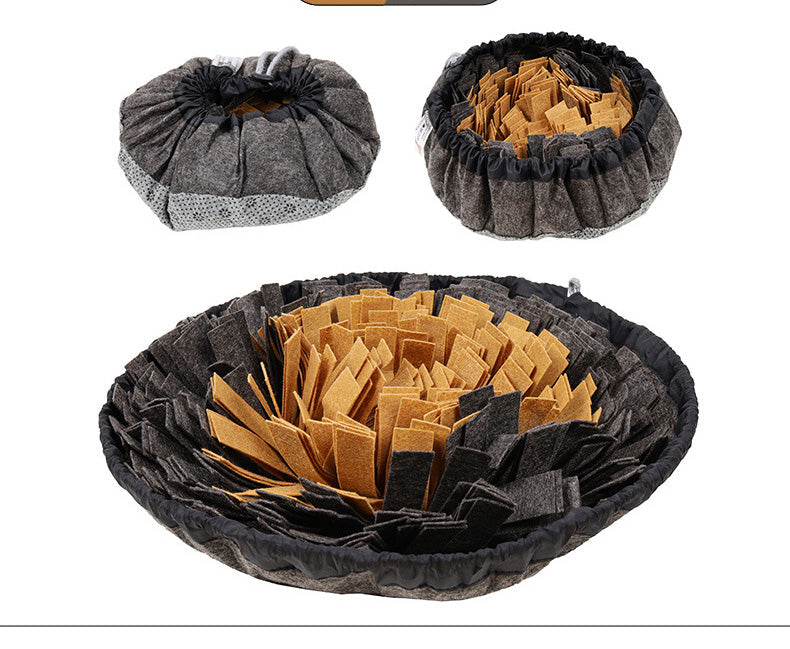 KFX-7161789 Sniff Bowl and Cushion for Pets - Interactive Felt Cloth Puzzle Toy in Multiple Colors