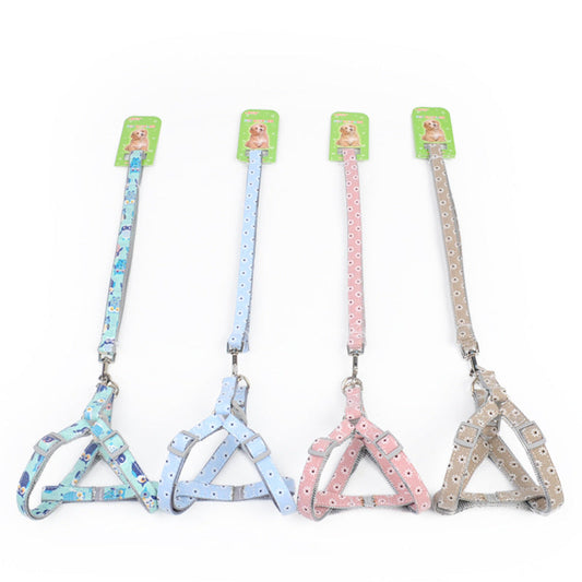 KFX-7164989 Adjustable Traction Rope Harness for Walking Dogs - Cotton and Nylon, Multiple Colors Available