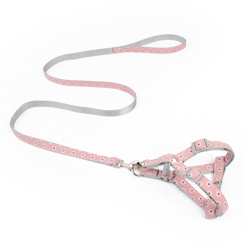 KFX-7164989 Adjustable Traction Rope Harness for Walking Dogs - Cotton and Nylon, Multiple Colors Available