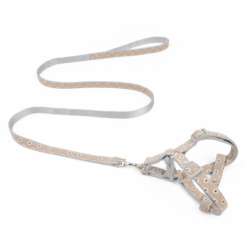 KFX-7164989 Adjustable Traction Rope Harness for Walking Dogs - Cotton and Nylon, Multiple Colors Available