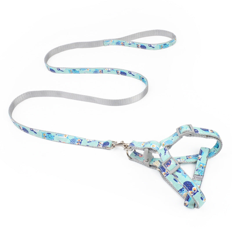 KFX-7164989 Adjustable Traction Rope Harness for Walking Dogs - Cotton and Nylon, Multiple Colors Available