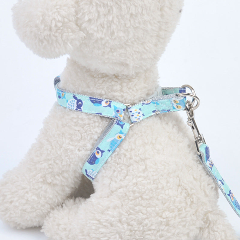 KFX-7164989 Adjustable Traction Rope Harness for Walking Dogs - Cotton and Nylon, Multiple Colors Available