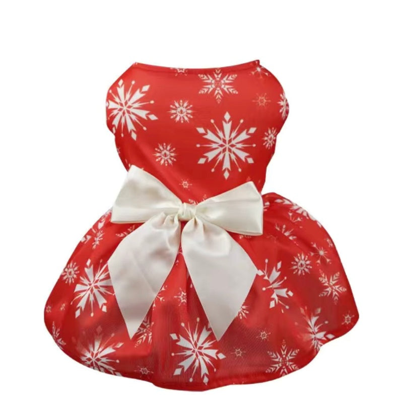 KFX-7172029 Christmas Pet Vest and Skirt Set for Dogs - Princess Style, Sizes S to XL, Polyester Material