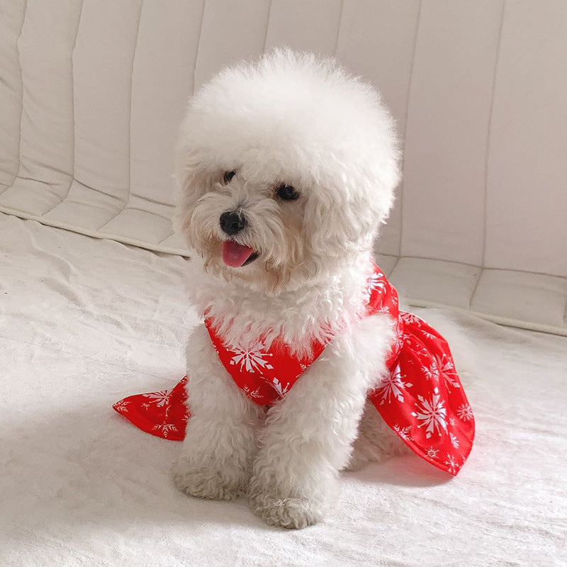 KFX-7172029 Christmas Pet Vest and Skirt Set for Dogs - Princess Style, Sizes S to XL, Polyester Material