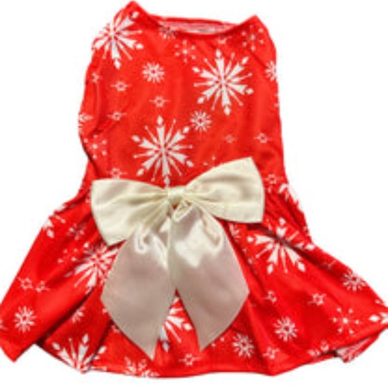 KFX-7172029 Christmas Pet Vest and Skirt Set for Dogs - Princess Style, Sizes S to XL, Polyester Material