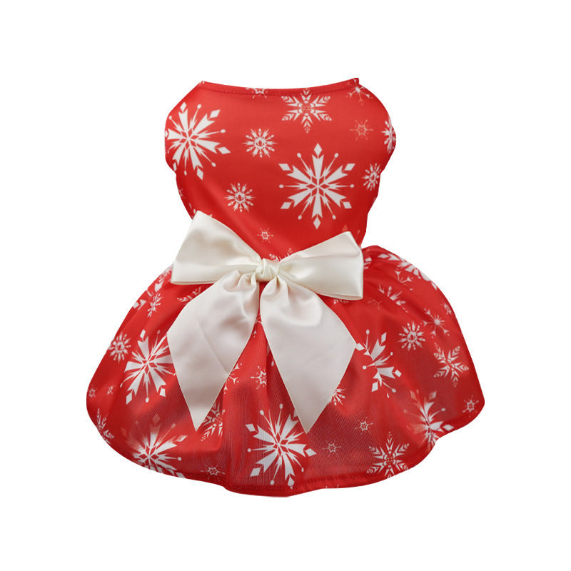KFX-7172029 Christmas Pet Vest and Skirt Set for Dogs - Princess Style, Sizes S to XL, Polyester Material