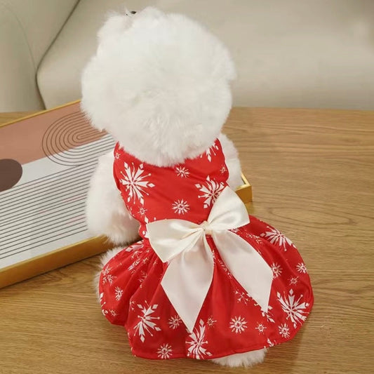 KFX-7172029 Christmas Pet Vest and Skirt Set for Dogs - Princess Style, Sizes S to XL, Polyester Material