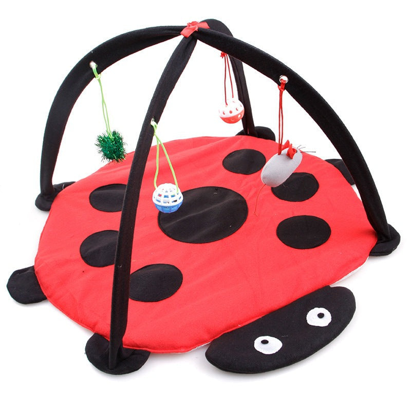 KFX-7173053 Cartoon Cat Play Tent and Hammock - Foldable Cat Bed with Balls and Patterns