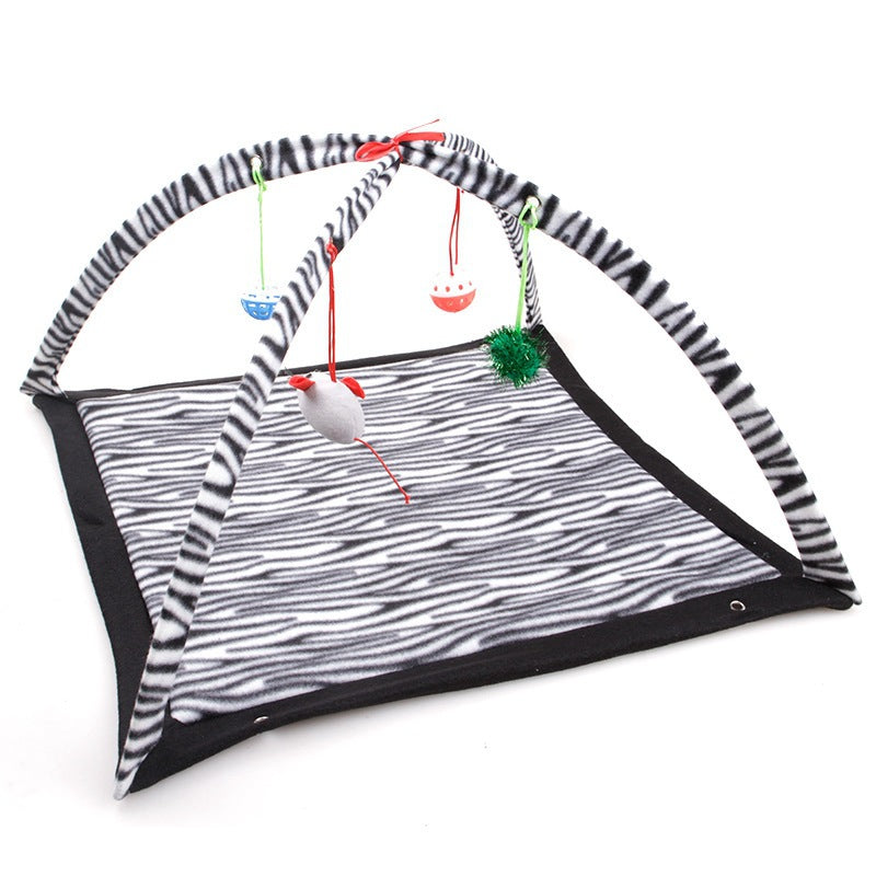 KFX-7173053 Cartoon Cat Play Tent and Hammock - Foldable Cat Bed with Balls and Patterns