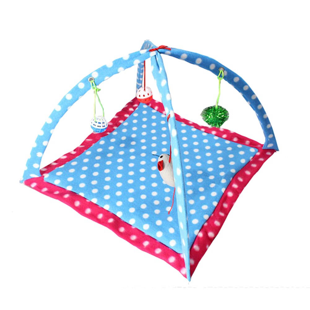 KFX-7173053 Cartoon Cat Play Tent and Hammock - Foldable Cat Bed with Balls and Patterns