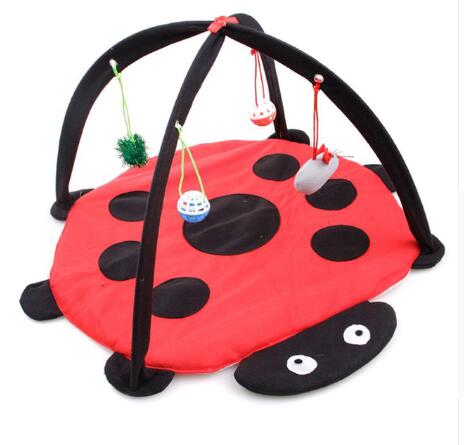KFX-7173053 Cartoon Cat Play Tent and Hammock - Foldable Cat Bed with Balls and Patterns