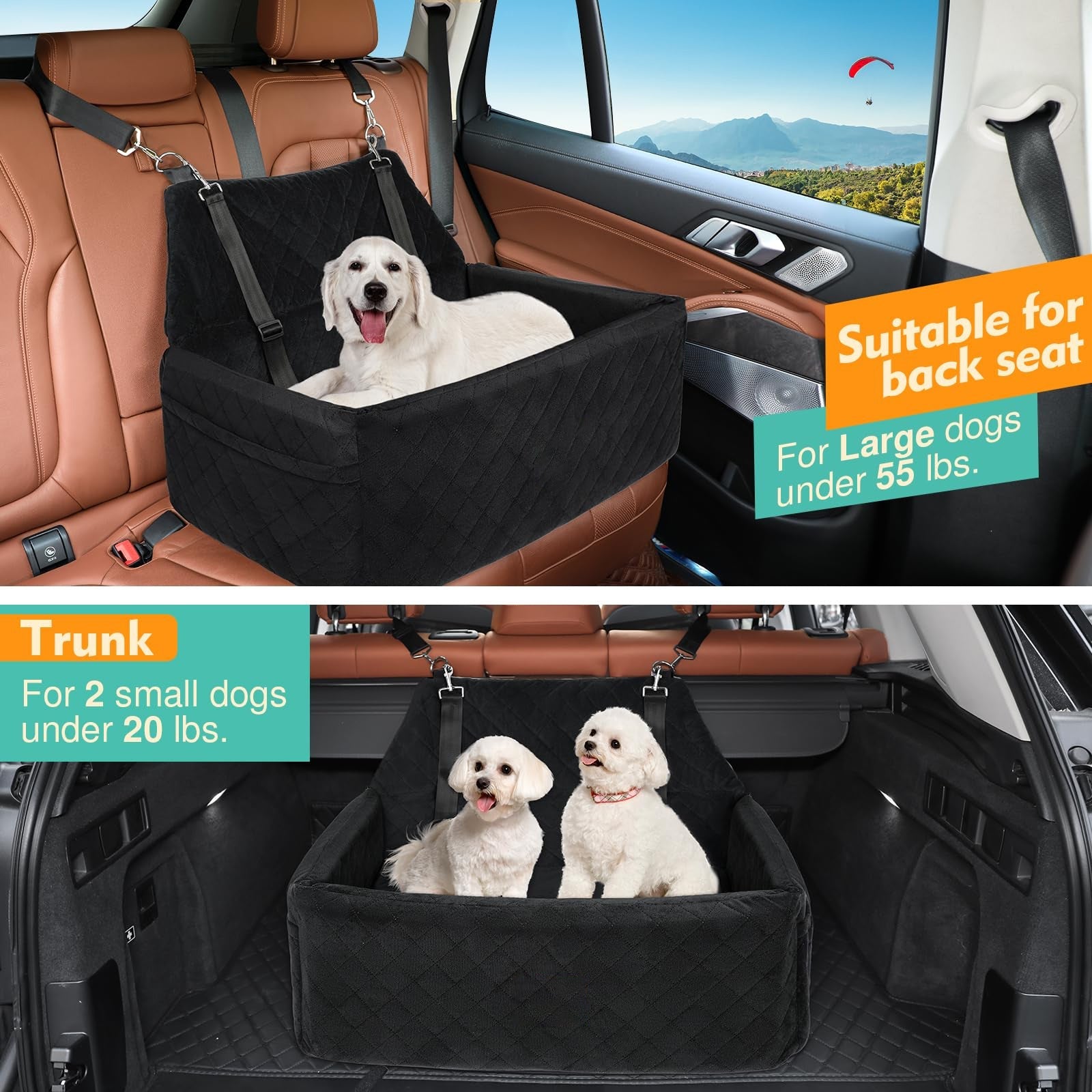 KFX-7173309 Nylon Car Rear Doghouse - Removable and Washable Pet Mat in Various Colors