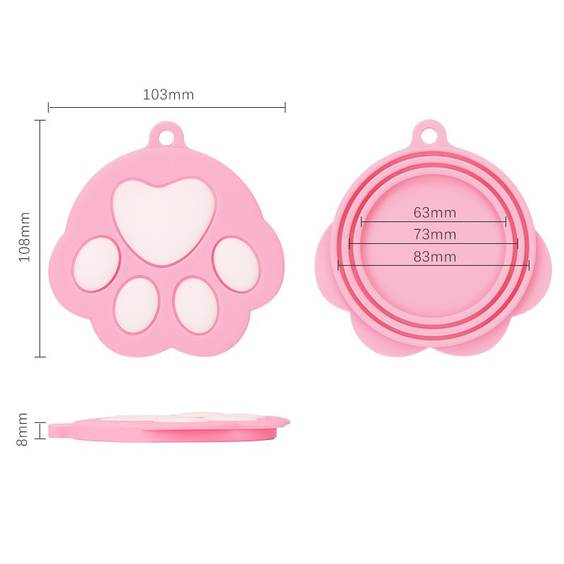 KFX-7174717 Silicone Dog Paw Design Pet Can Lid – Versatile and Durable, Fits Standard Canned Pet Food