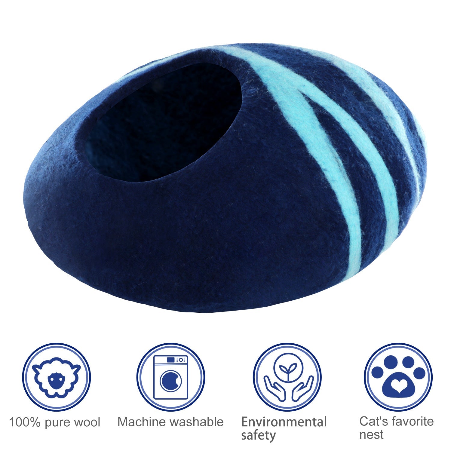 KFX-7175485 Handcrafted Merino Wool Cat House | Cozy, Safe, and Washable Pet Nest