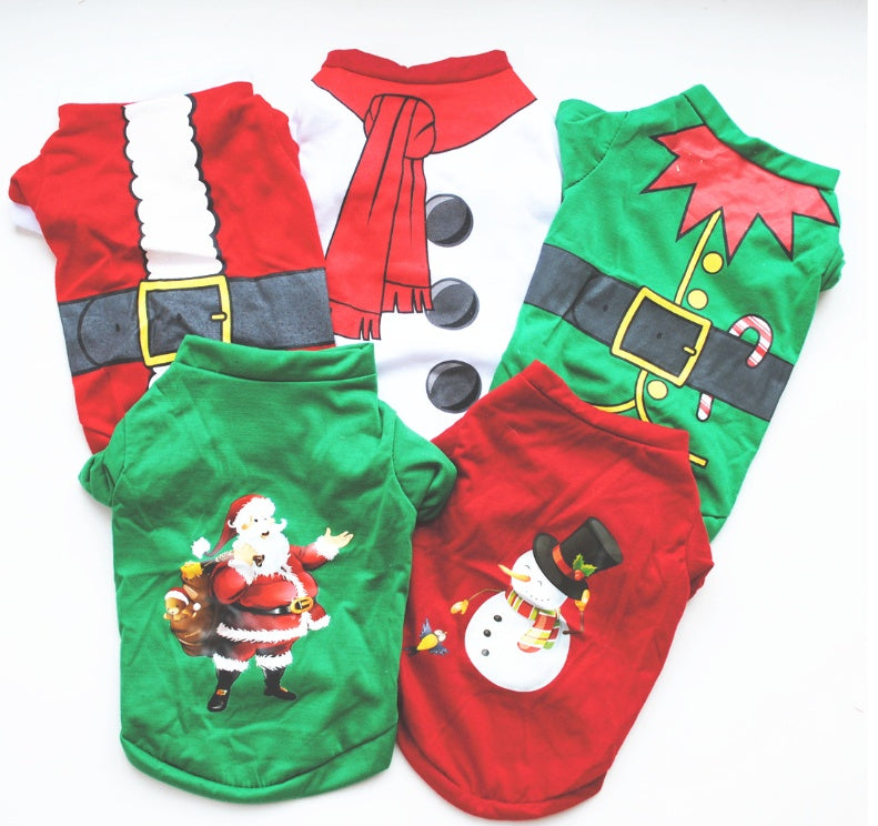 KFX-7175613 Cozy Cotton Dog Christmas Sweatshirt Vest in Multiple Styles and Sizes