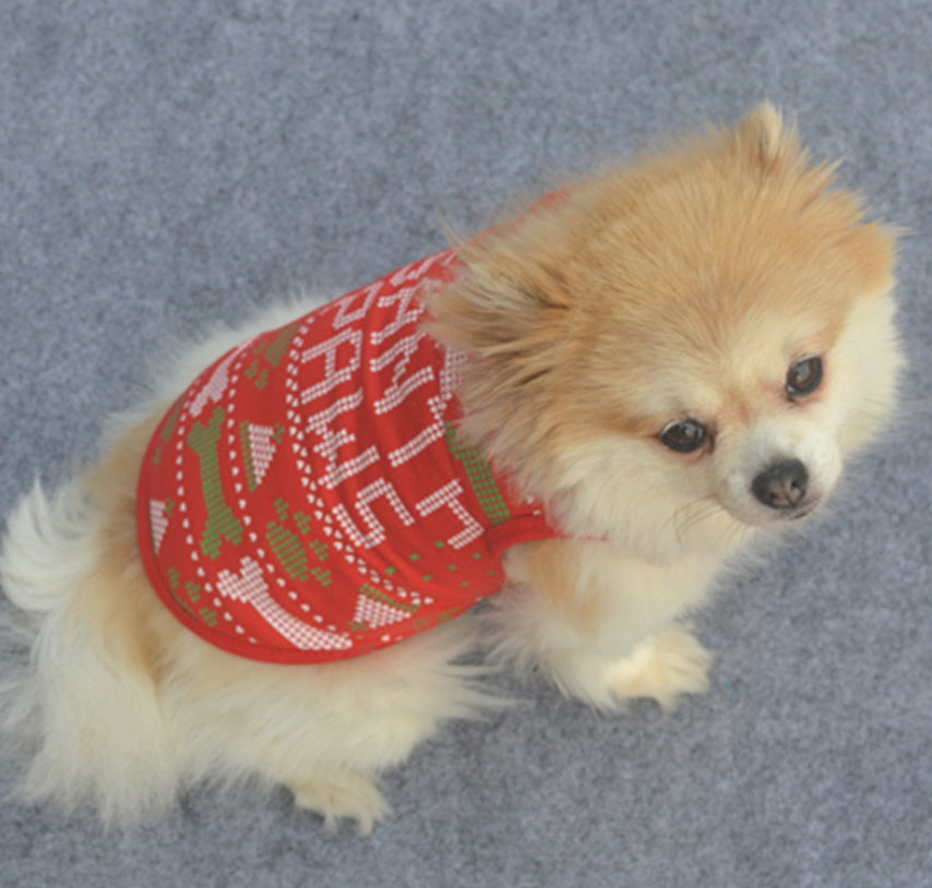 KFX-7175613 Cozy Cotton Dog Christmas Sweatshirt Vest in Multiple Styles and Sizes