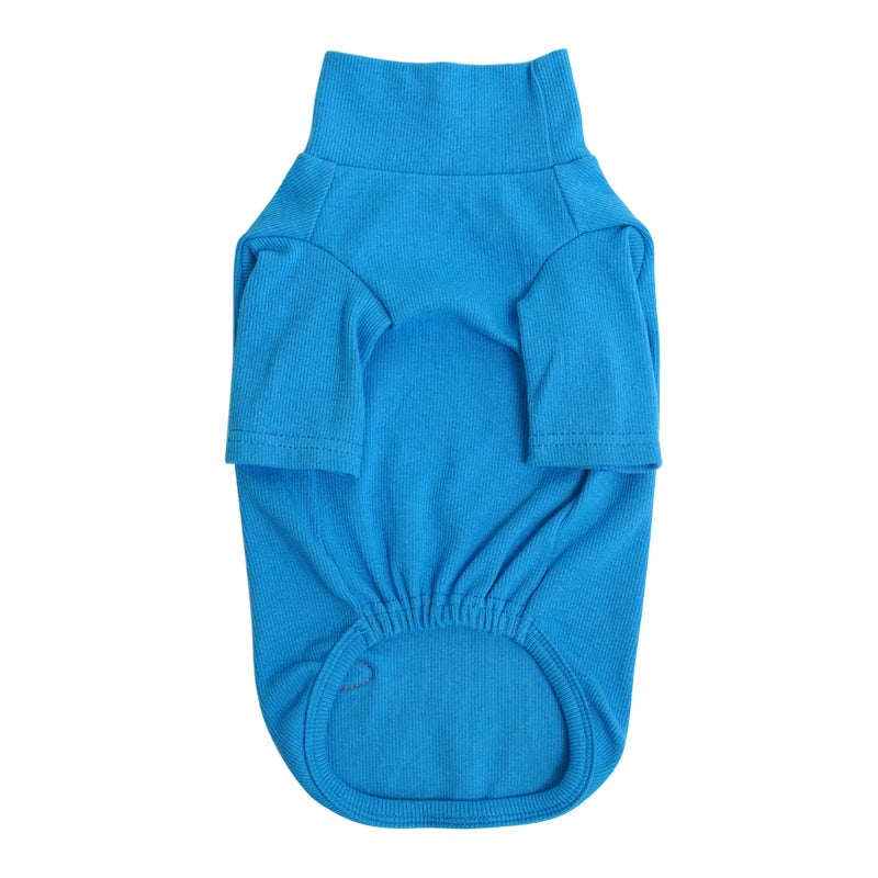 KFX-7177021 Cozy Turtleneck Ribbed Cat Shirt in Sky Blue, Fruit Green, and Pink - Sizes S to XL