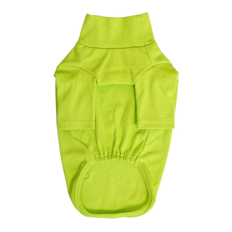 KFX-7177021 Cozy Turtleneck Ribbed Cat Shirt in Sky Blue, Fruit Green, and Pink - Sizes S to XL