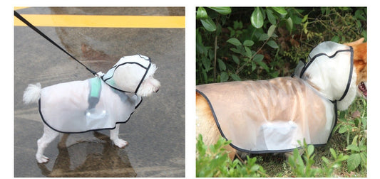 KFX-7179581 Waterproof Transparent Pet Raincoat - Ins Style Polyester Cloak in Multiple Sizes