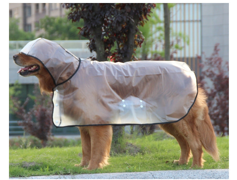 KFX-7179581 Waterproof Transparent Pet Raincoat - Ins Style Polyester Cloak in Multiple Sizes