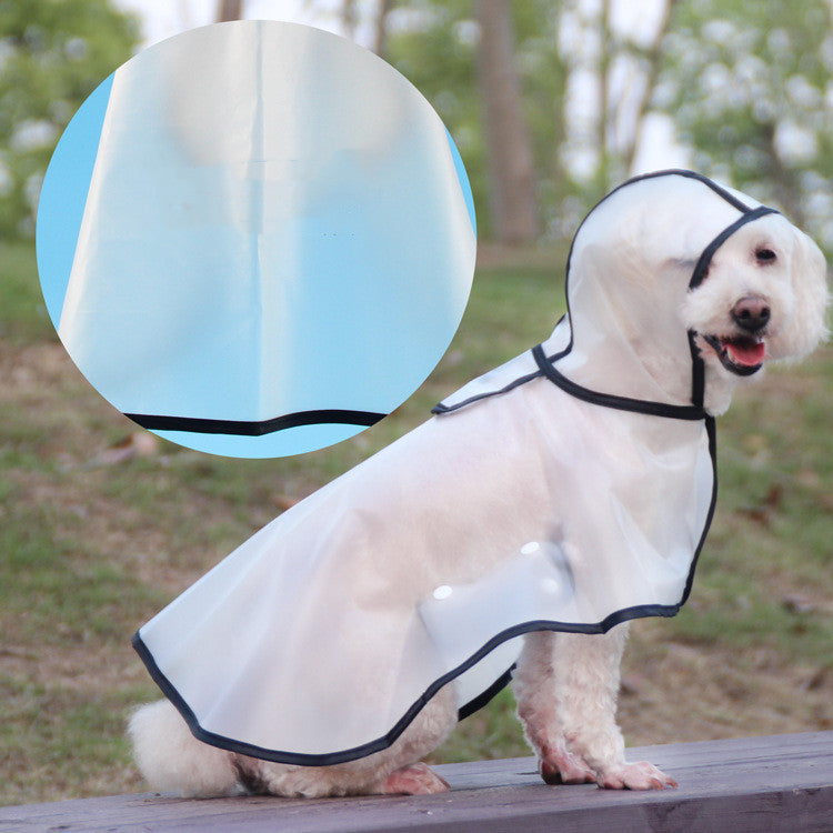 KFX-7179581 Waterproof Transparent Pet Raincoat - Ins Style Polyester Cloak in Multiple Sizes