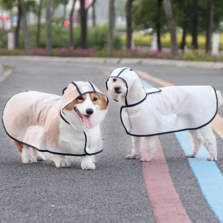 KFX-7179581 Waterproof Transparent Pet Raincoat - Ins Style Polyester Cloak in Multiple Sizes