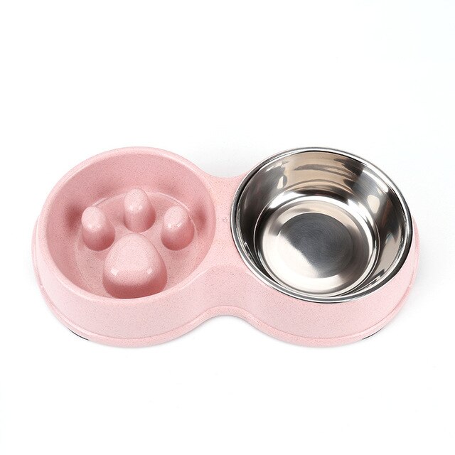 KFX-7183165 Stainless Steel Double Bowl Pet Feeder with Non-Slip Base - Eco-Friendly Design for Healthy Eating
